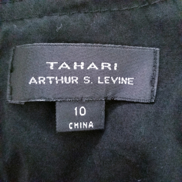 Tahari Levine black ruffle glam LBD party office dress 10 - Picture 5 of 7